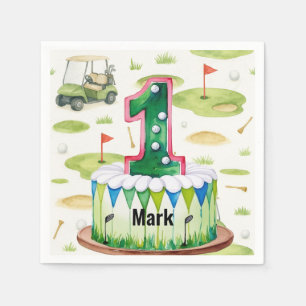 Serviette En Papier Golf 1er anniversaire un an golfeur numéro un