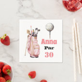 Serviette En Papier Golf 30e anniversaire Par tee femme rose (En situation)