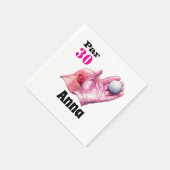 Serviette En Papier Golf 30e anniversaire Par tee femme thème rose (Coin)