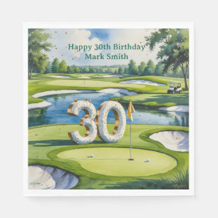 Serviette En Papier Golf 30e anniversaire sur un terrain de golf