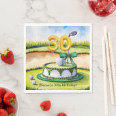 Serviette En Papier Golf 30th Birthday Cake pour Golfer Party (En situation)