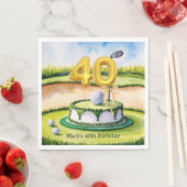 Serviette En Papier Golf 40th Birthday Cake pour Golfer Party (En situation)