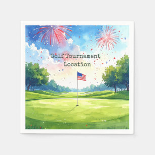 Serviette En Papier Golf 4 juillet Jour de l'Indépendance avec drapeau