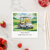 Serviette En Papier Golf 60e anniversaire avec Golf Panier sur mettre (En situation)