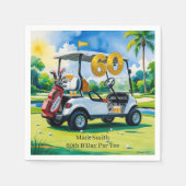 Serviette En Papier Golf 60e anniversaire avec Golf Panier sur mettre (Devant)