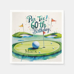 Serviette En Papier Golf 60e Anniversaire Parcelle de Golf Party