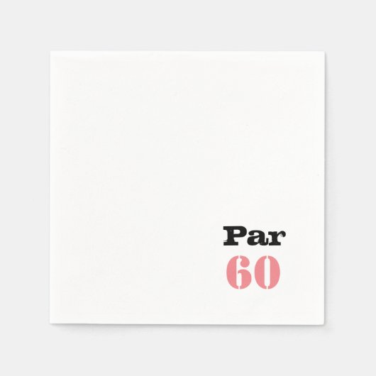 Serviette En Papier Golf 60e anniversaire pour femme golfeuse (Devant)