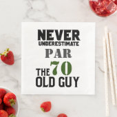 Serviette En Papier Golf 70e anniversaire jamais sous estimé vieux (En situation)
