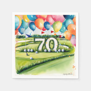 Serviette En Papier Golf 70e anniversaire pour golfeur 