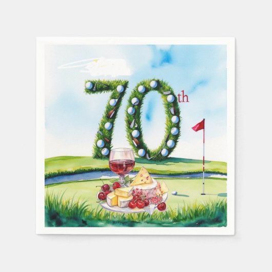 Serviette En Papier Golf 70th Birthday for golfer (Devant)