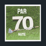 Serviette En Papier Golf 70th Birthday Par soixante-dix pour golfeur<br><div class="desc">Que vous planifiez une fête pour un professionnel de golf chevronné ou un débutant, ces 70e Golf par soixante-dix Napkins sont parfaits pour l'occasion! Fabriqués en papier durable, ils présentent un design coloré avec "70" dans le centre et un club de golf et un ballon. Ils sont un moyen élégant...</div>