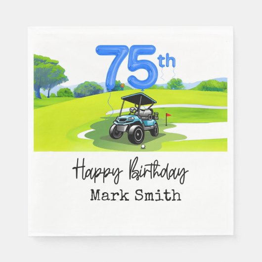 Serviette En Papier Golf 75e anniversaire à Golfer (Devant)