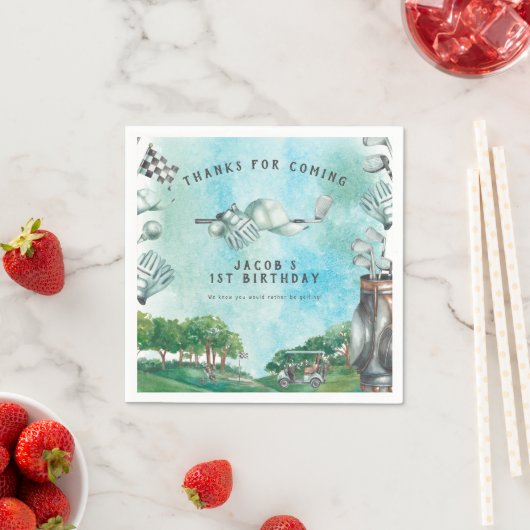 Serviette En Papier Golf à thème Anniversaire (En situation)