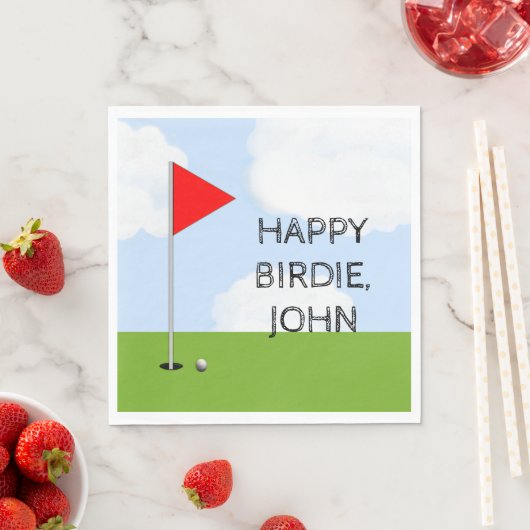 Serviette En Papier Golf Anniversaire (En situation)