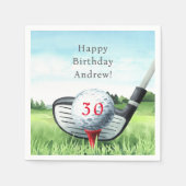 Serviette En Papier Golf Anniversaire Fête I Let's Par-Tee! (Devant)