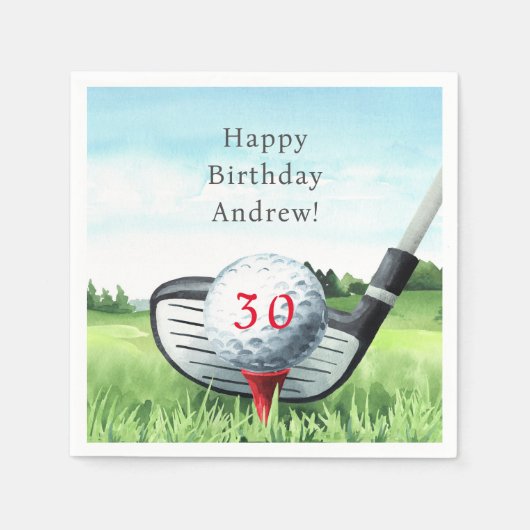 Serviette En Papier Golf Anniversaire Fête I Let's Par-Tee! (Devant)