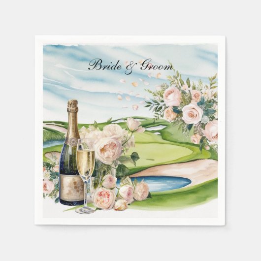 Serviette En Papier Golf avec thème mariage pour golfeurs (Devant)
