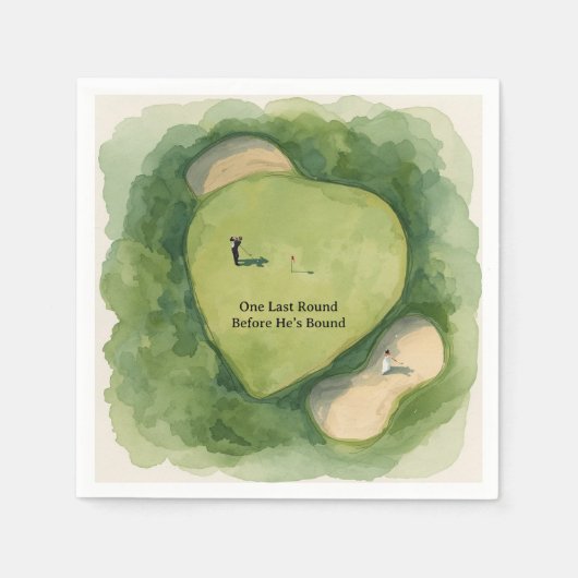 Serviette En Papier Golf Bachelor party golfer on course (Devant)