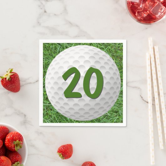 Serviette En Papier Golf Ball 20e Anniversaire serviettes (En situation)