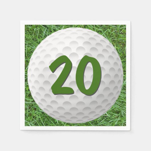 Serviette En Papier Golf Ball 20e Anniversaire serviettes (Devant)
