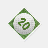 Serviette En Papier Golf Ball 20e Anniversaire serviettes (Coin)