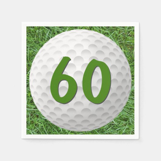 Serviette En Papier Golf Ball 60e Anniversaire serviettes (Devant)