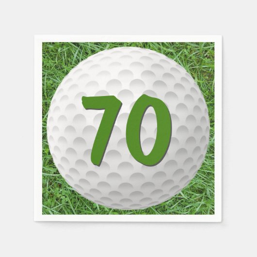 Serviette En Papier Golf Ball 70e Anniversaire serviettes (Devant)