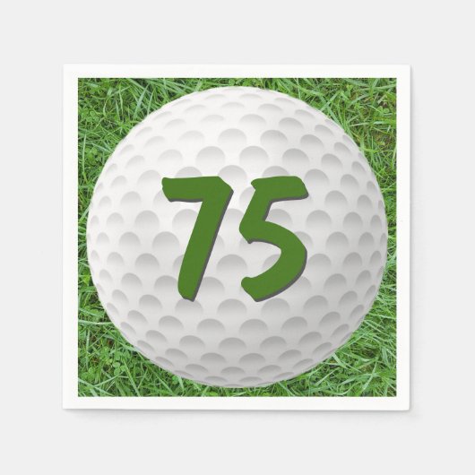 Serviette En Papier Golf Ball 75e Anniversaire serviettes (Devant)