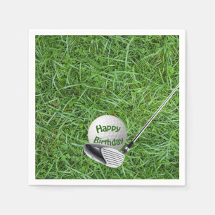 Serviette En Papier Golf Ball and Club d'anniversaire