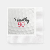 Serviette En Papier Golf Ball Anniversaire - 50e ou autre année (Devant)