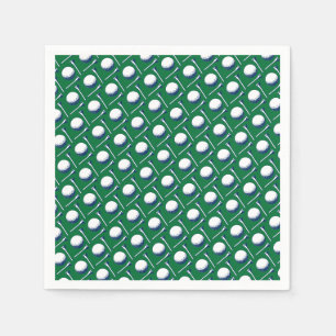 Serviette En Papier Golf Ball Tee Motif bleu vert Golfing Classic