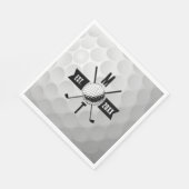 Serviette En Papier Golf Ball Texture & Club Premier Monogramme (Coin)