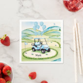 Serviette En Papier Golf Bébé Garçon Bleu thème (En situation)