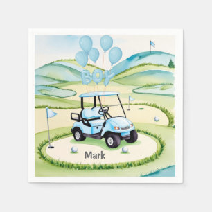 Serviette En Papier Golf Bébé Garçon Bleu thème
