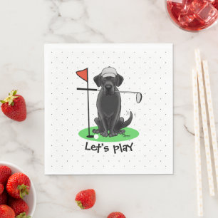 Serviette En Papier Golf Black Labrador Retriever Dog - mignonne