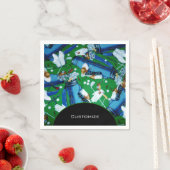 Serviette En Papier Golf bleu et vert (En situation)