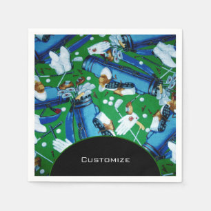 Serviette En Papier Golf bleu et vert