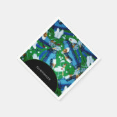 Serviette En Papier Golf bleu et vert (Coin)