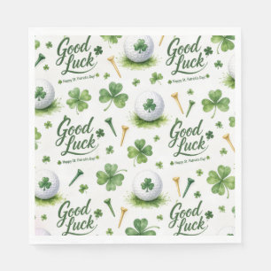Serviette En Papier Golf Bonne Chance avec trèfle Saint-Patrick 