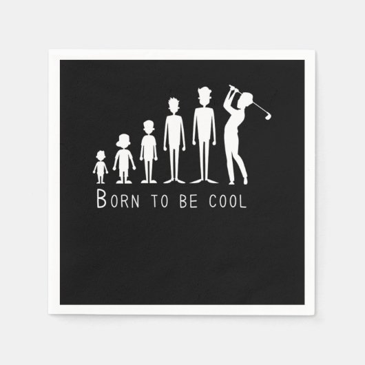 Serviette En Papier Golf Born To Be Cool Golf Player Sport Poison (Devant)