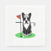 Serviette En Papier Golf Boston Terrier (noir) mignon chien (Devant)