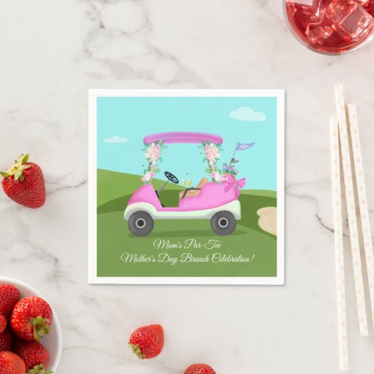 Serviette En Papier Golf Cart With Mimosas Mother's Day Brunch (En situation)