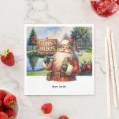 Serviette En Papier Golf Christmas Santa Claus au golf (En situation)