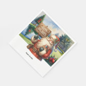 Serviette En Papier Golf Christmas Santa Claus au golf (Coin)