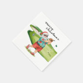 Serviette En Papier Golf Christmas with Santa Claus Golfer (Coin)