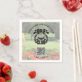 Serviette En Papier Golf Club League Photo Logo personnalisé Code QR (En situation)