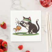 Serviette En Papier Golf Drôle Chat Pêche Aléa Hydrique (En situation)