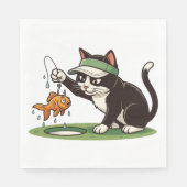 Serviette En Papier Golf Drôle Chat Pêche Aléa Hydrique (Devant)