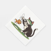 Serviette En Papier Golf Drôle Chat Pêche Aléa Hydrique (Coin)