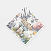 Serviette En Papier Golf Easter eggs balls and flower and equipment (Coin)